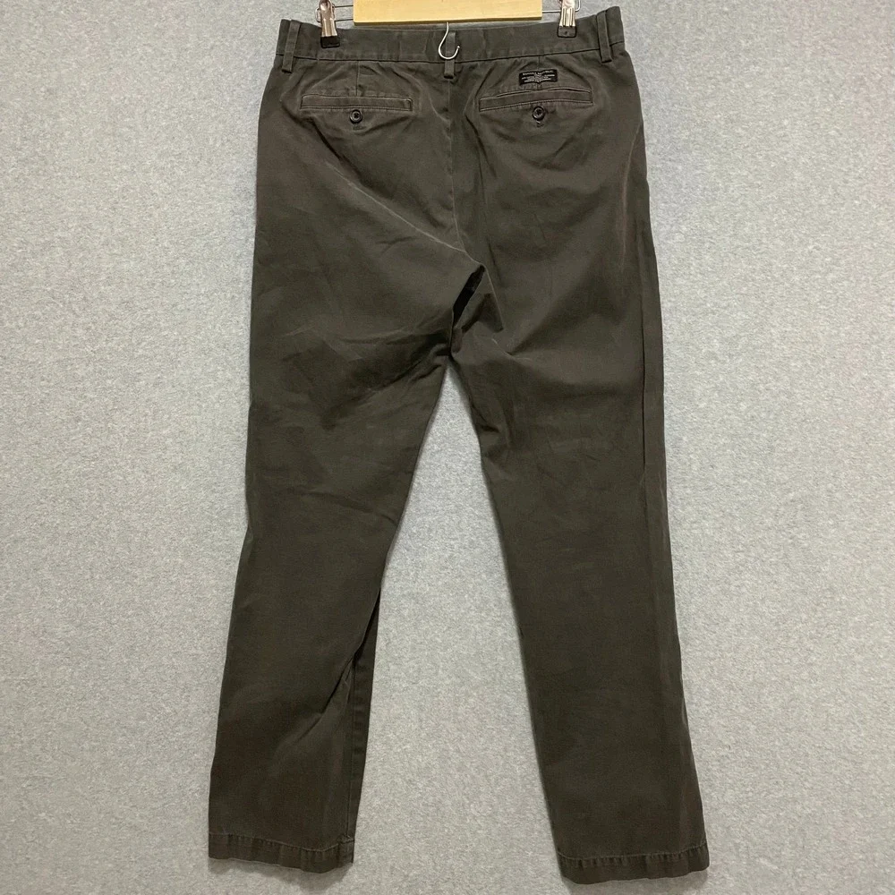 BANANA REPUBLIC Mens 33x34 Emerson Chino Pants Dark Gray Cotton Casual Straight